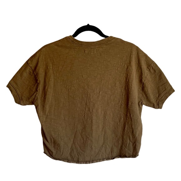 MADEWELL Raw Edge Henley Crop Top Small - Picture 3 of 7